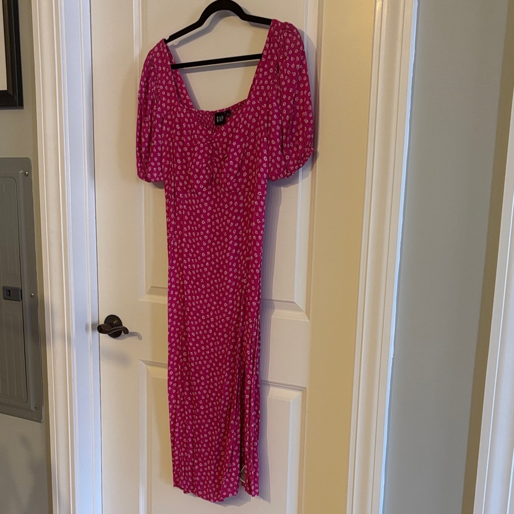 GAP Pink Patterned Midi Dress